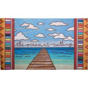 The Ocean is Calling Pier Walk Colorful Area Rug 34 x 20 Inches Polyester
